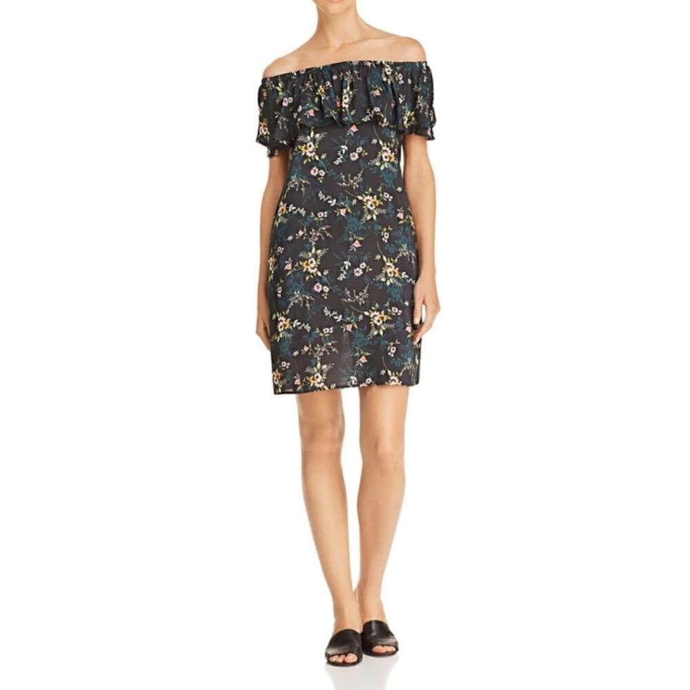 NWT VELVET BY GRAHAM & SPENCER Off the Shoulder Mini Floral Dress XS